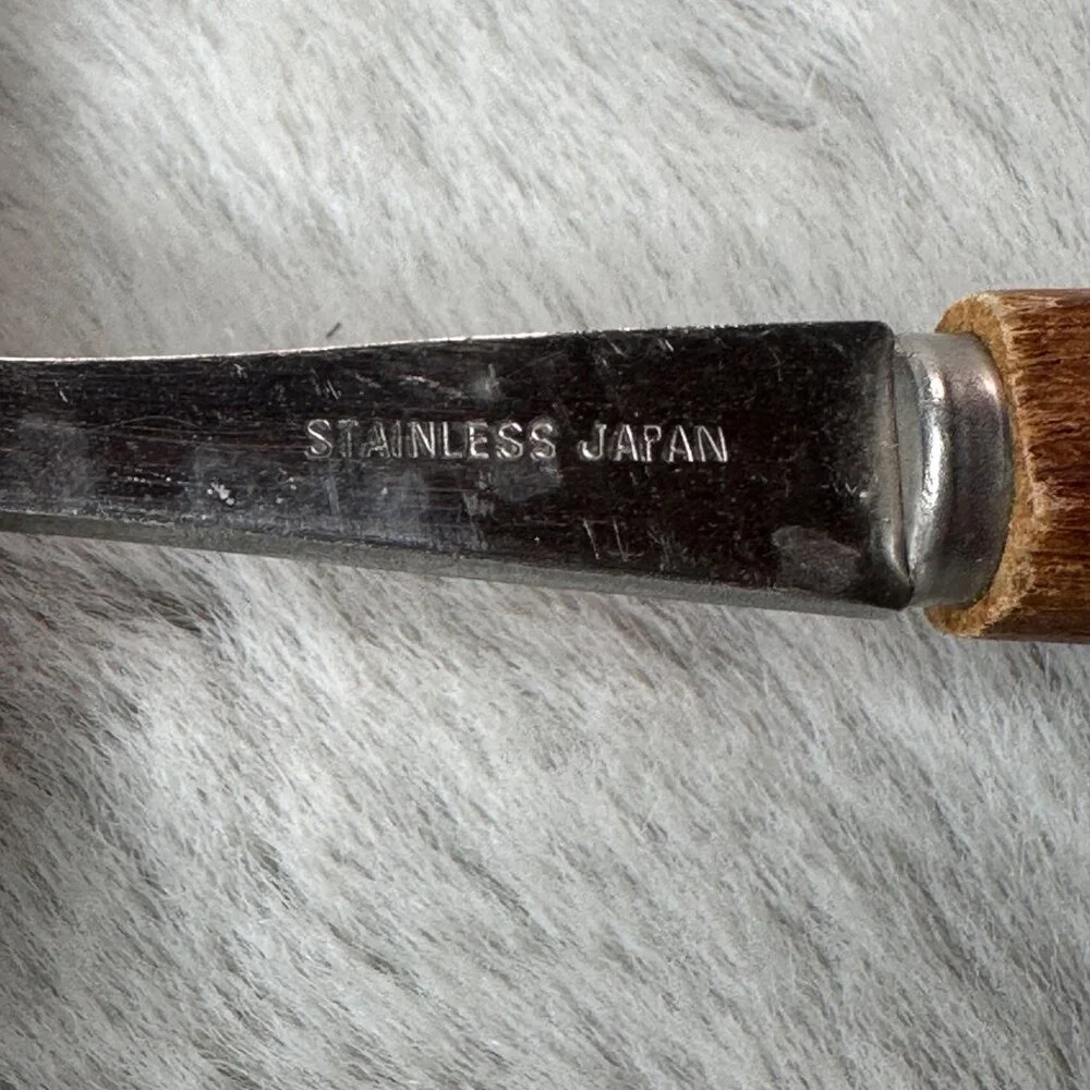 Vintage MCM Cheese Slicer Wooden‎ Stainless Handle Charcuterie Japan Made